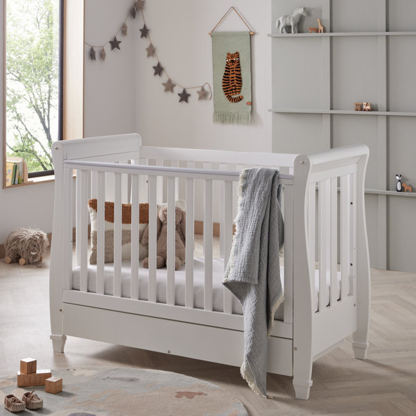 Babymore eva sleigh cheap cot bed grey